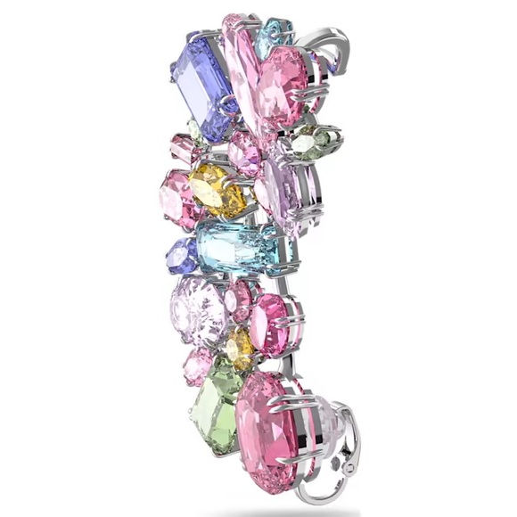 Swarovski Gema Ear Cuff Single, Oversized Crystals, Multicolored, Rhodium - Picture 2 of 7